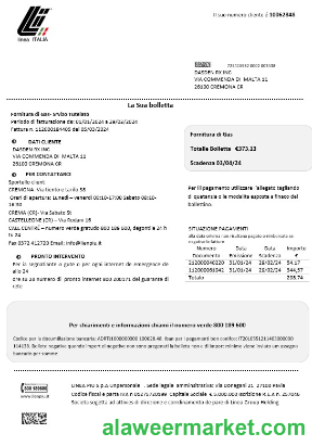 Italy Linea Italia business utility bill template in Word and PDF format